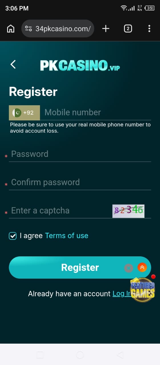 PKCasino Register